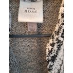 Knox Rose  Black White Textured Open-Front Cardigan Sweater Size Large Photo 2