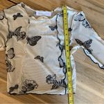 Nectar NWT  Sheer Cream and Black Long Sleeve With Butterfly Print XS Photo 4