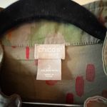 Chico's Green and Red Utility Jacket with Artistic Design size 12 chico sz 2 Photo 6