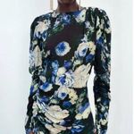 ZARA  Floral Gathered Mini Dress M Photo 7