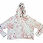 Lucky Brand  Pink and White Tie-Dye Cropped Hoodie Photo 0
