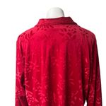 Diane Von Furstenberg NWOT, Vintage  Red Velour Button Down Tunic Top, Sz 1X Photo 9