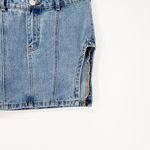 superdown Abby Slit Leg Denim Mini Skirt M Blue Photo 3