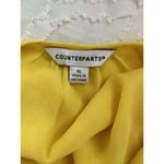 Counterparts Blouse Womens Top Yellow Short Sleeve Size XL Crewneck Front Tie Photo 4