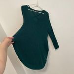 EXPRESS  Strappy Circle Hem Tunic Sweater Solid Teal Green Blue 3/4 Sleeve Winter Photo 9