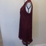 a.n.a  maroon lace ruffle front choker office midi dress Photo 4