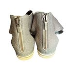 Eileen Fisher leather platform silver sandals sz 8 strappy open toe ankle zip Photo 5