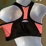 Gap medium sports bra comfy cotton black and coral mesh racerback stretchy Photo 2