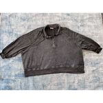 Terra & Sky  Polo Fleece Henley Sweatshirt in Black Soot 4X Photo 1