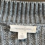 Treasure & Bond V-neck Heavyweight Cable Sweater Knit, S Photo 2