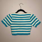 ZARA NWOT Blue White Stripe Square Neck Cropped Top Going Out Women size Medium Photo 4