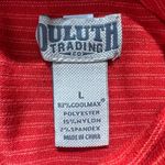 Duluth Trading S'no Sweat Turtleneck Sweater Large Women Orange Stripe Coolmax Photo 6