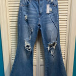 Rue 21  Flare Jeans distressed high rise size 5 NWT‎ Photo 0