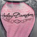 Harley Davidson Pink Ribbon Heather Waffle Baseball T Photo 4