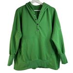 Campfire Cozy Size L Hooded Sweatshirt Henley Casual Loose Kangaroo Pocket Green Size L Photo 2