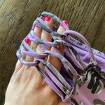 Lavender Green Tropical Palm Swim Bikini bottoms, Small Purple Photo 2