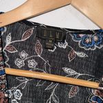 OLM shirt faux wrap deep V medium wide sleeve boho top Black Photo 1