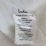 Lulus  White Long Sleeve Romper with Pearl Neckline NWT Size Medium Bridal Romper Photo 8