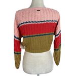 Billabong NWT  Washed Out Cropped Stripped Open Knit Ballon Sleeve Sweater XS Photo 8