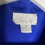 Inner Most Vintage Blue Satin Polyester Blouse Pajama Top Sleep Shirt Size Med Photo 3