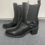 Pazzle  Ankle Boots Womens Block Heel Western Buckle Detail Black Sz 9‎ Photo 1