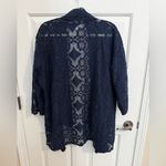 Shannon Ford New York Womens Lace Open Front Drape Cardigan Plus Size 3X Blue Photo 7