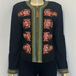 Double D Ranch Ladies Sz Small Western Floral Embroidered Suede Leather Jacket Photo 0