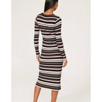 Adam Lippes Striped Midi Sweater Dress SMALL Ribbed Bodycon Y2K $300 Photo 2