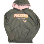 NFL Green Bay Packers Womens Medium Full Zip Hoodie Green  Football Fleece Jacket Photo 0