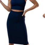 Balance Athletica  The Linear Midi Skirt Sculpting Body Con Blue‎ Size Small Photo 0