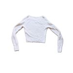 Happily Grey Cream Gold Cropped Sweater Small Holiday Photo 1