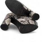 Bamboo  Black and Gray Snakeskin Heeled Platform Boots Photo 2