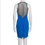 Robert Rodriguez Sheath Dress Plunge V-Neck Black Mesh Cobalt Electric Blue Sexy Photo 1