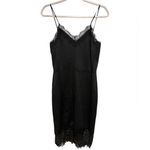 ZARA  W&B COLLECTION BLACK LACEY VNECK BODYCON SPAGHETTI STRAP DRESS M Photo 3