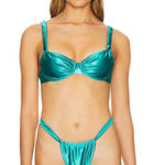 superdown Teal Metallic Bikini Set Photo 0