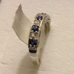 Delmar Sterling Silver White & Blue faux Sapphire Ring. Size 8.5 Photo 4