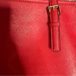 Michael Kors  Jet Set Travel Large Saffiano Leather Tote Bag Cherry Red Photo 6