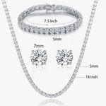 Gemsme 18K White Gold Plated Tennis Necklace/Bracelet/Earrings Sets Pack of 3 Photo 1