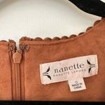 Nanette Lepore  Faux Suede Whip Stitch Sleeveless Shift Dress Size 12 Womens Photo 4