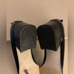 Donald J. Pliner women black canvas leather heel shoes Size 6 Narrow Photo 7