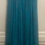 Nicole Miller  Designer Maxi Dress Teal Green Gold Beaded Gown Size 10 NWT Photo 0