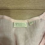 Spartina 449  Ellis Dress Linen Light Pink Tassel V-neck Blush Size M Photo 2