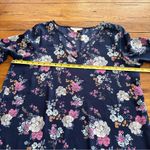 Hippie Rose  Floral Blouse Criss Cross Detail Sheer XL Photo 2