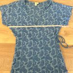 Sweet Pea Blue Paisley Mesh Wrap Top Photo 5