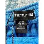 Pretty Little Thing NWT!  Blue Textured Linen Look Floaty Shorts US Size 16 Photo 2
