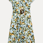 ZARA RARE NWOT Fruit Printed Midi Dress w Belt Photo 0