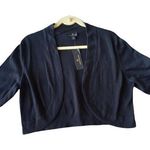 Worthington Black Cropped Short Sleeve Open Front Sweater Size XLarge Photo 0