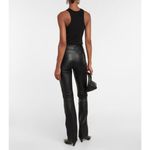 frame denim FRAME Pintuck Leather Trousers in Noir Black 8 New Womens Pants Photo 11