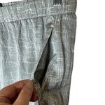 Eileen Fisher  Silk Drift Pants Wide Flare Crop Leg Pull On Gray White Medium Photo 5