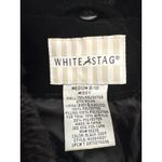 White Stag  Womens Black Quilted Velvet Faux Fur Collar Zip Up Jacket Medium 8 10 Photo 3